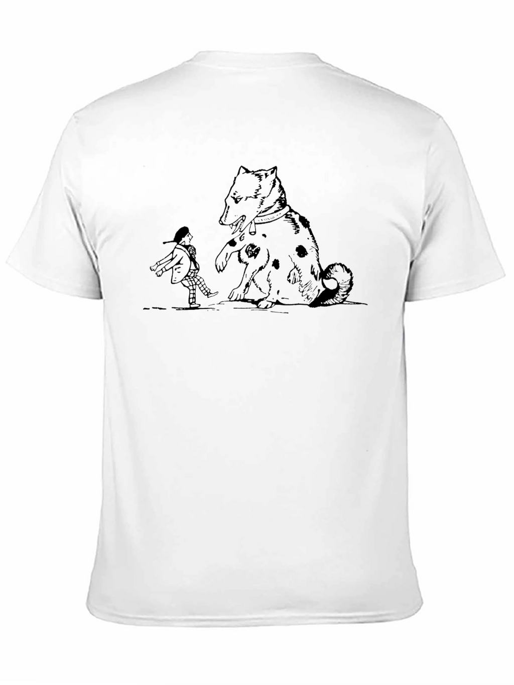 Dog and Boy Graphic Black T-Shirt