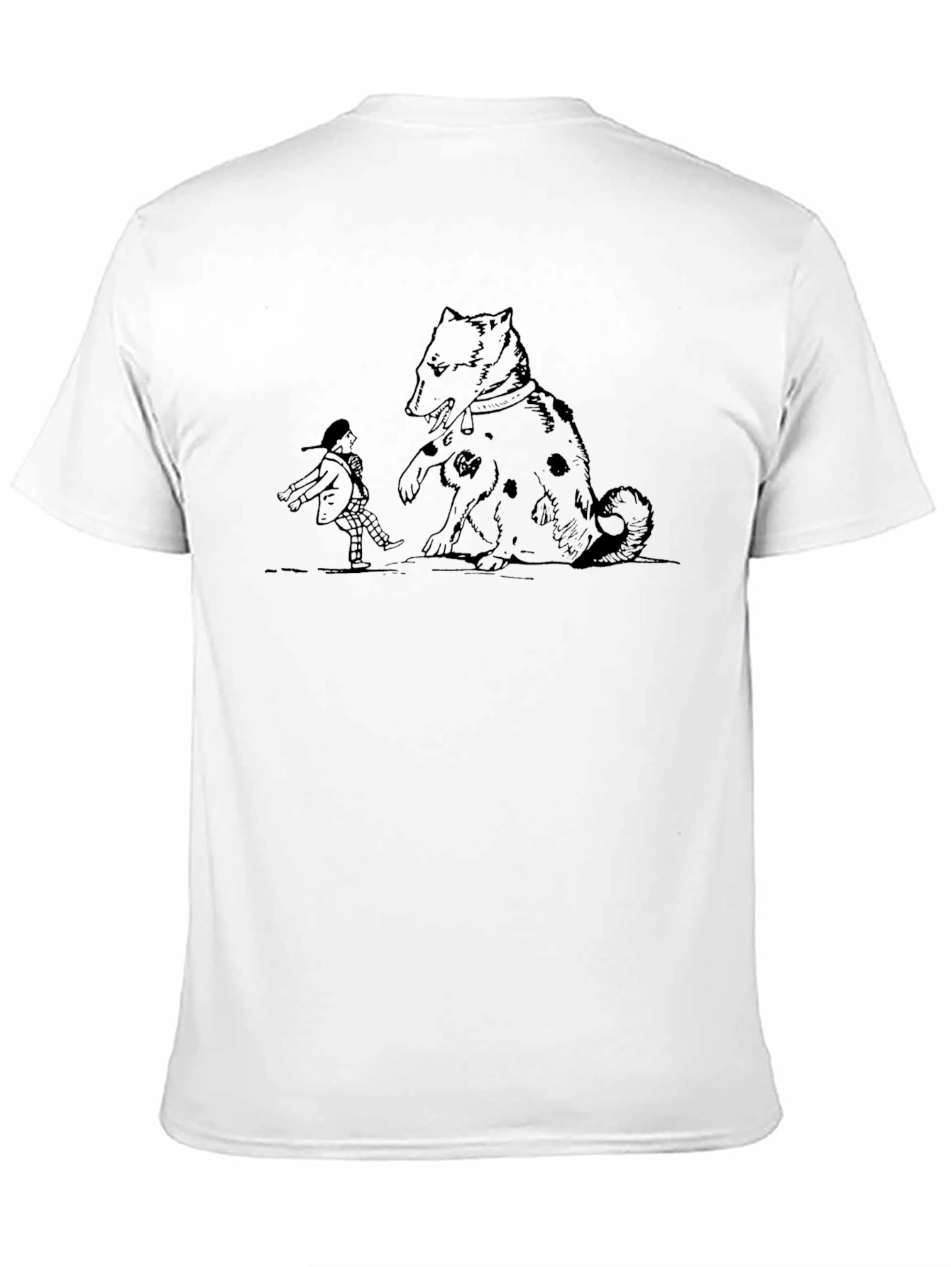 Dog and Boy Graphic Black T-Shirt