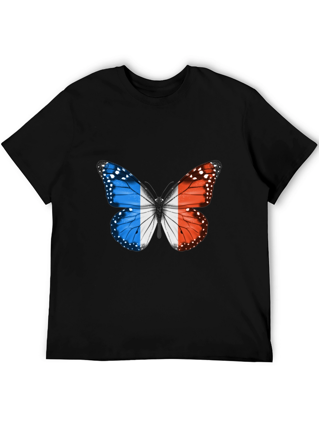 French Flag Butterfly Graphic Tee