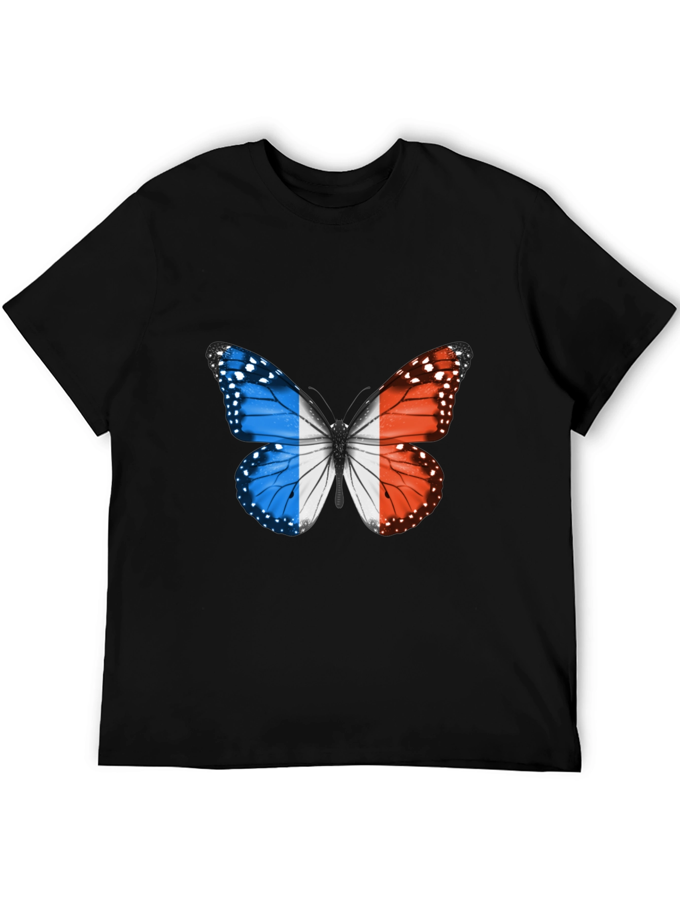 French Flag Butterfly Graphic Tee