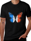French Flag Butterfly Graphic Tee