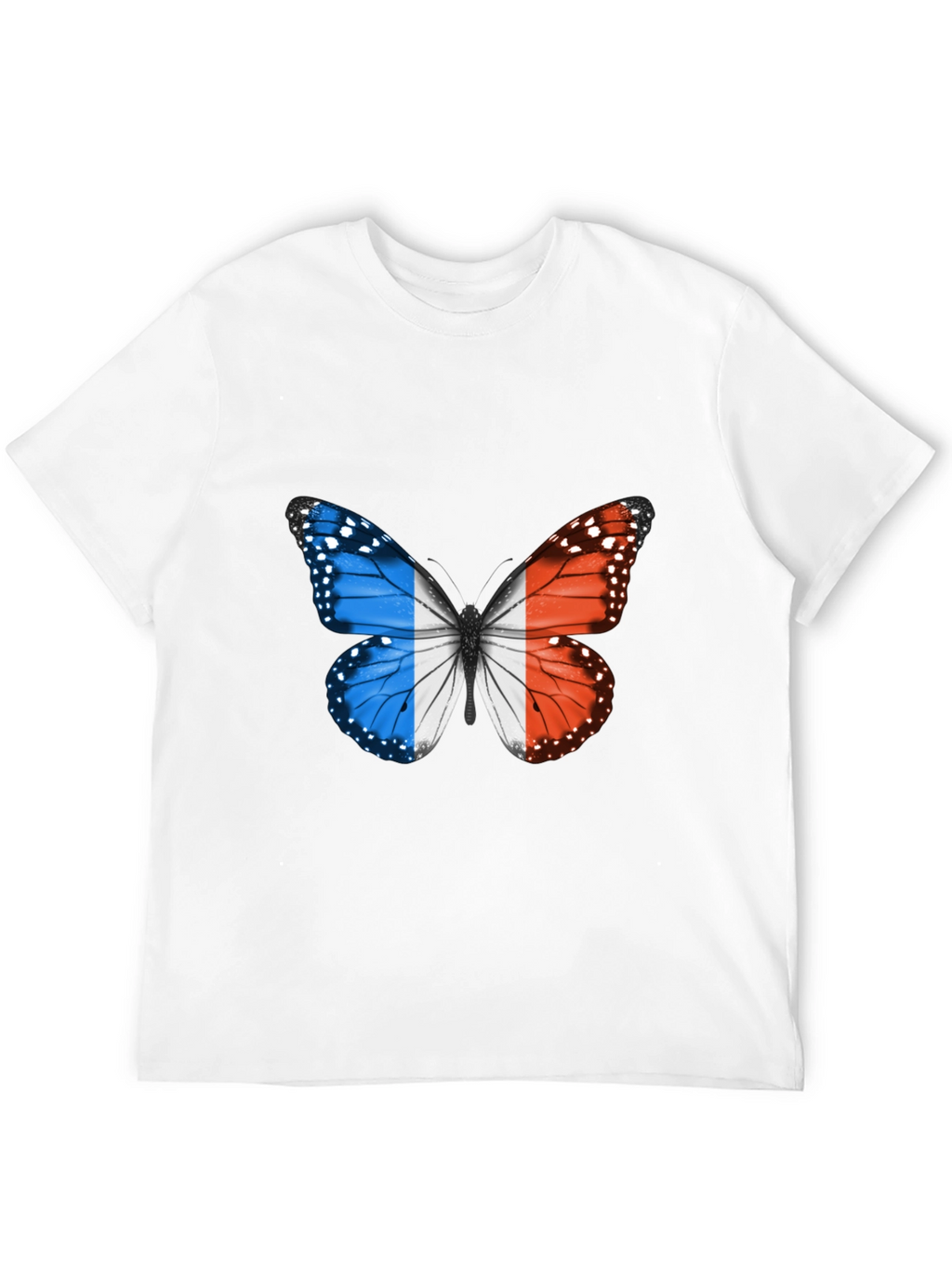 French Flag Butterfly Graphic Tee