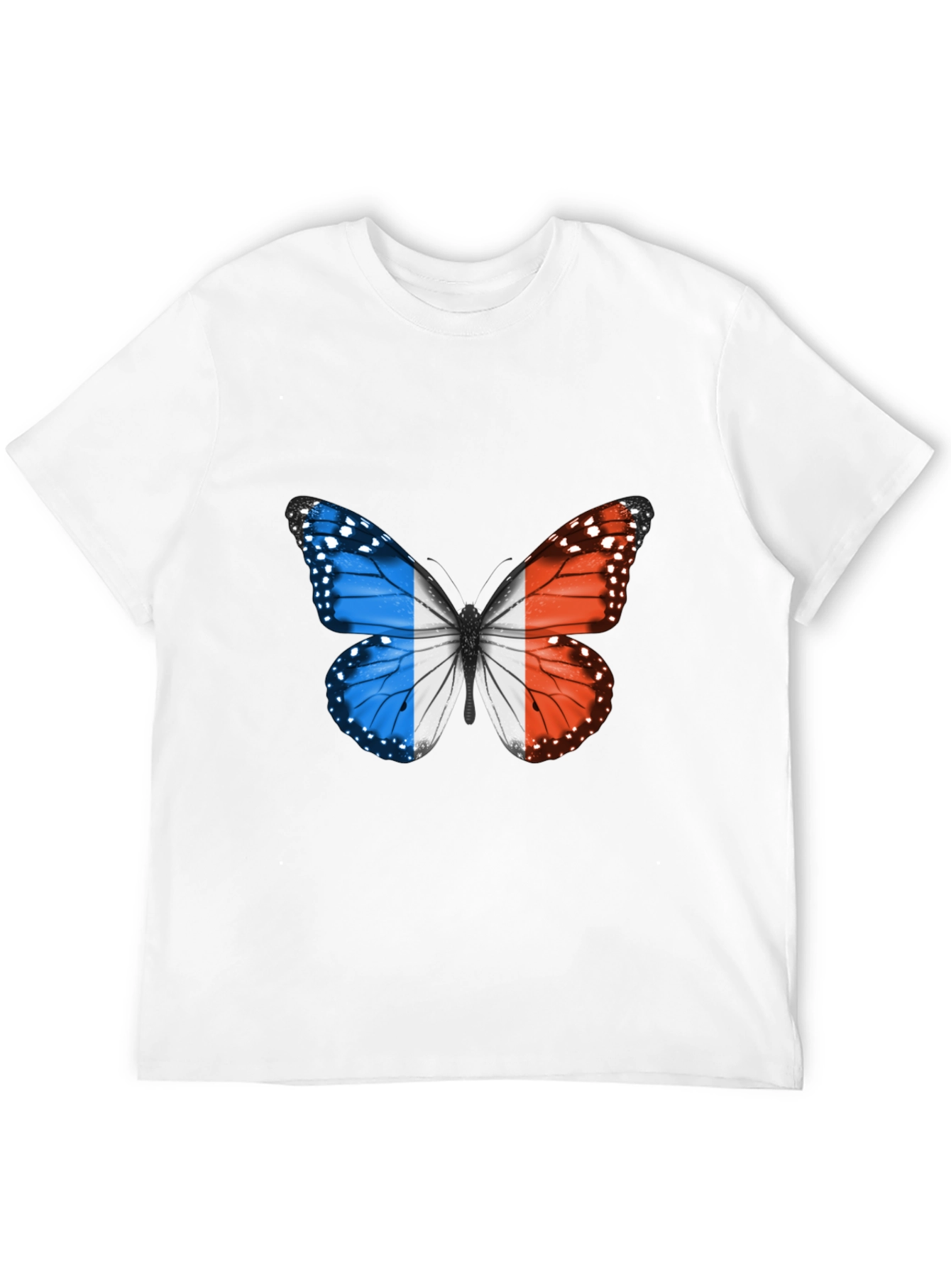 French Flag Butterfly Graphic Tee