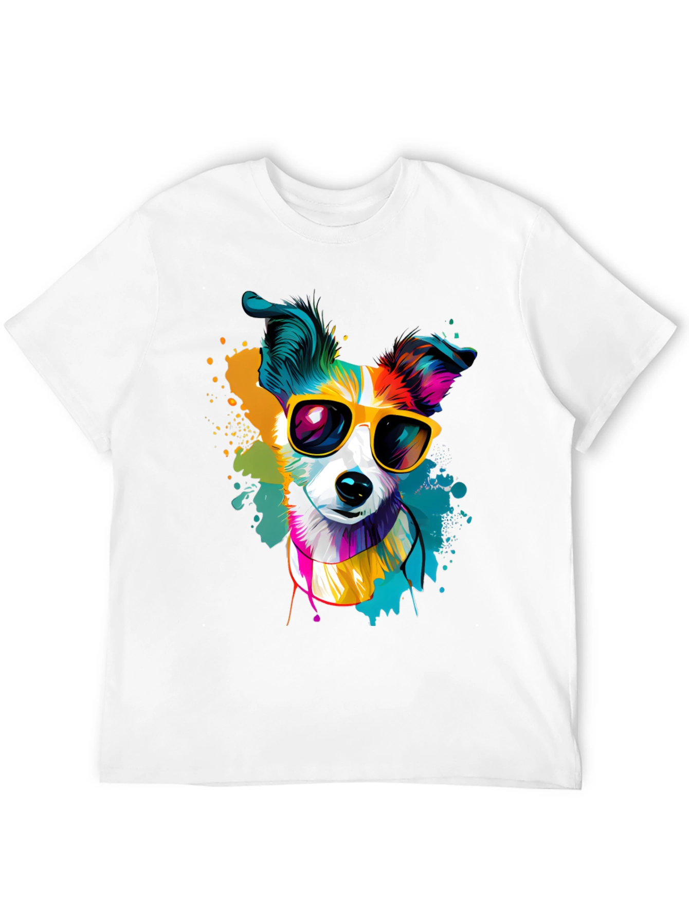 Dog with Sunglasses Graphic Tee - Cool Canine Style