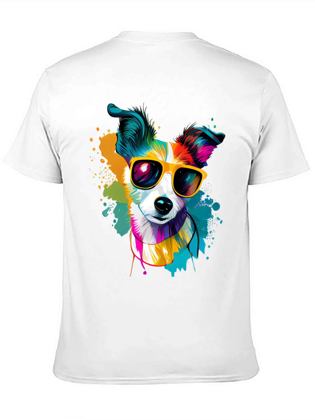 Dog with Sunglasses Graphic Tee - Cool Canine Style