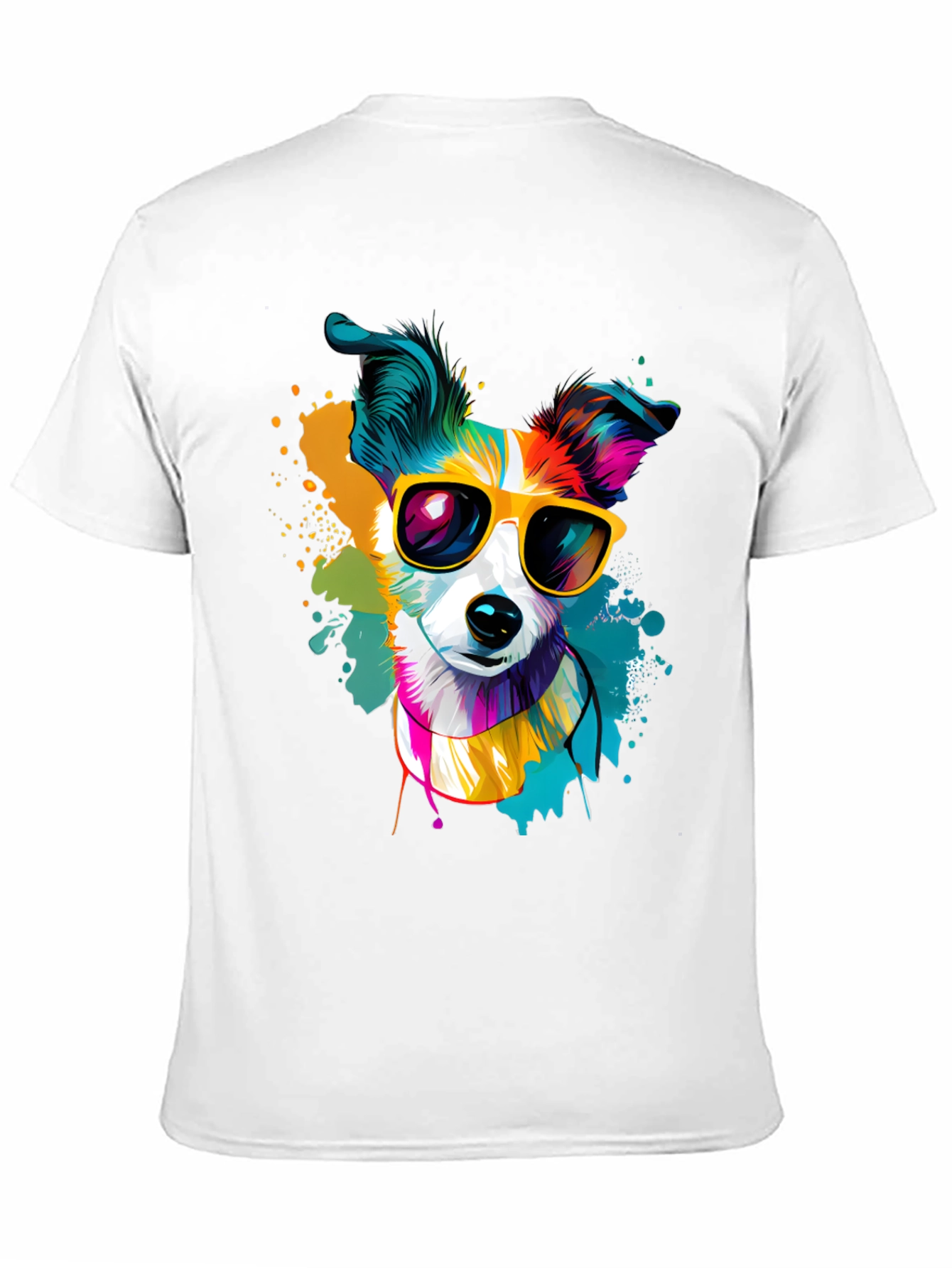 Dog with Sunglasses Graphic Tee - Cool Canine Style