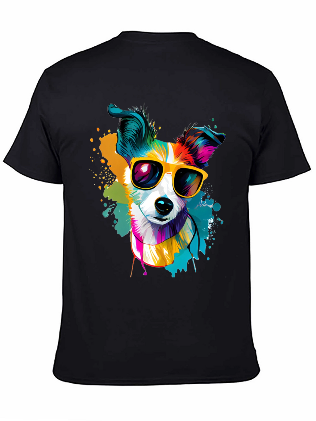 Dog with Sunglasses Graphic Tee - Cool Canine Style