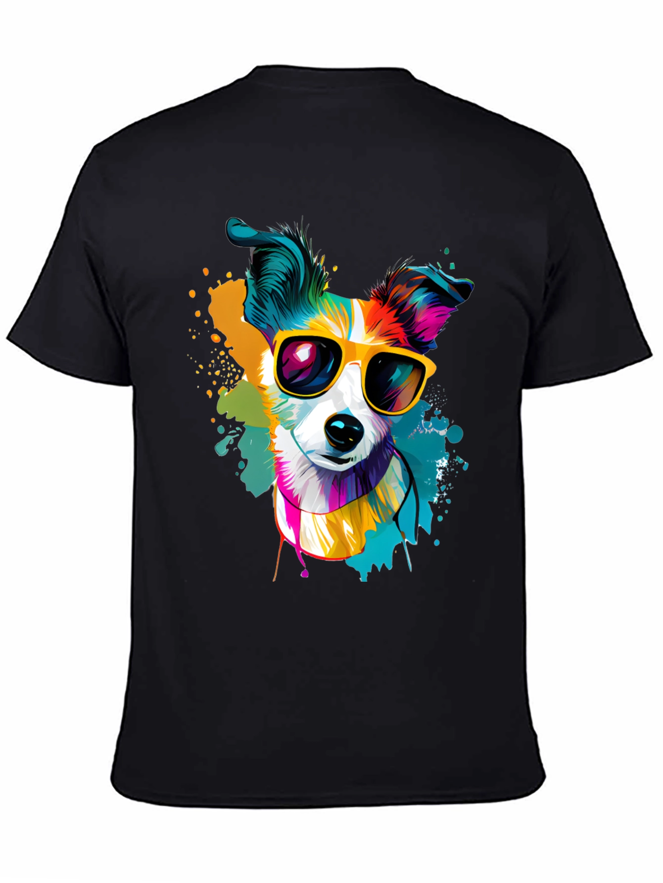 Dog with Sunglasses Graphic Tee - Cool Canine Style