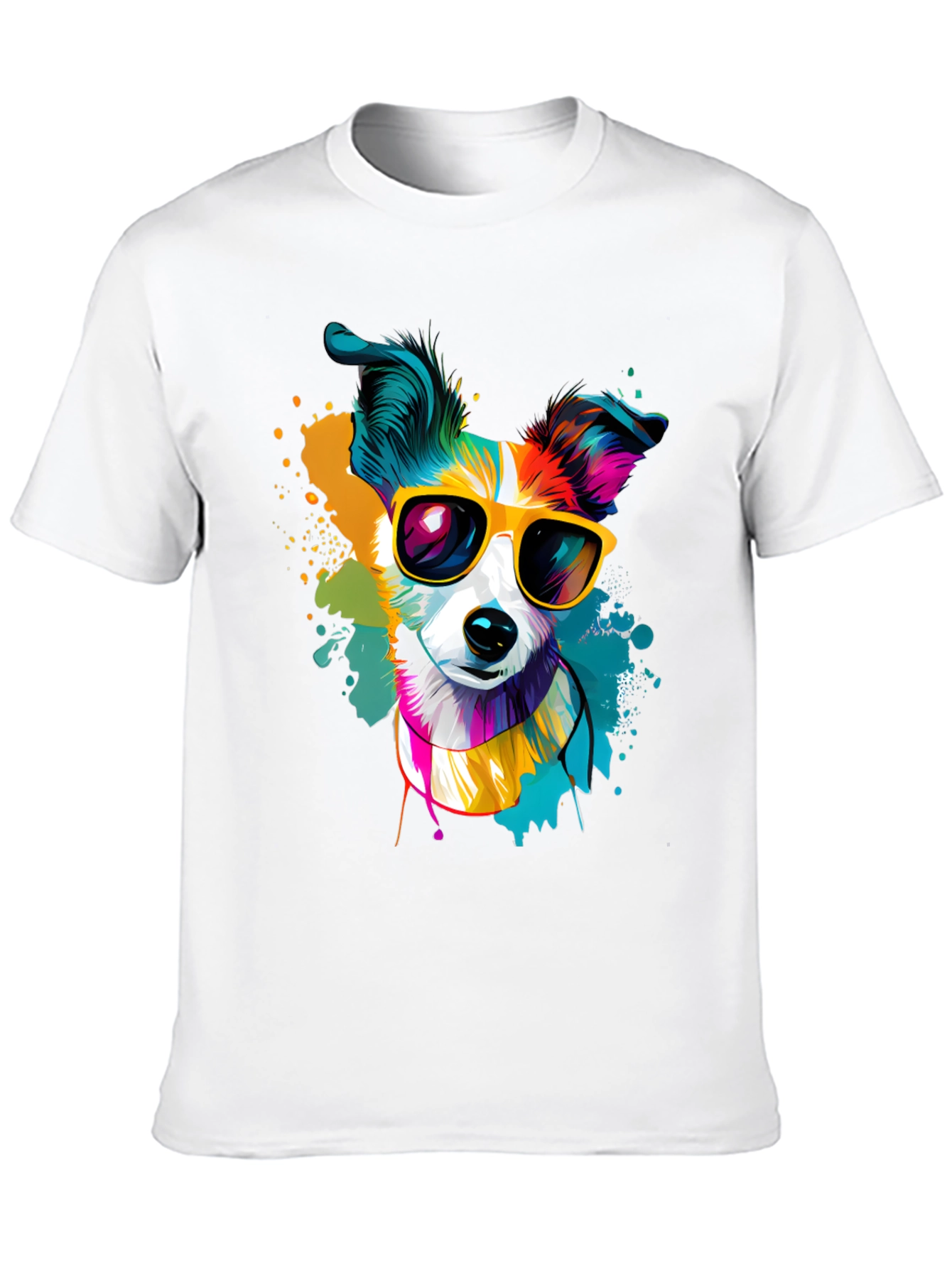 Dog with Sunglasses Graphic Tee - Cool Canine Style