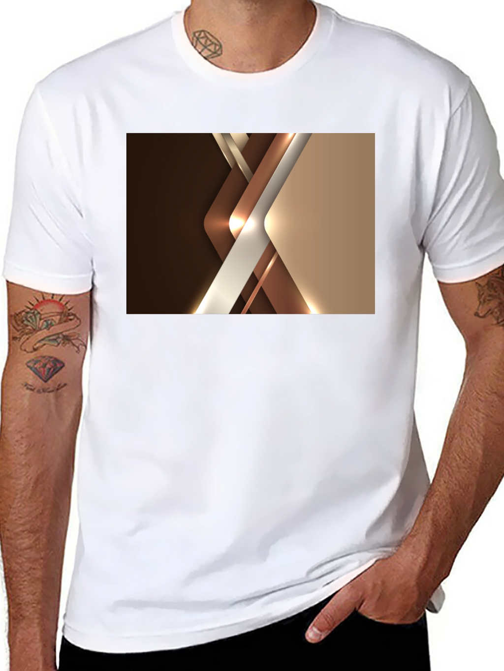 Abstract Geometric Black T-Shirt