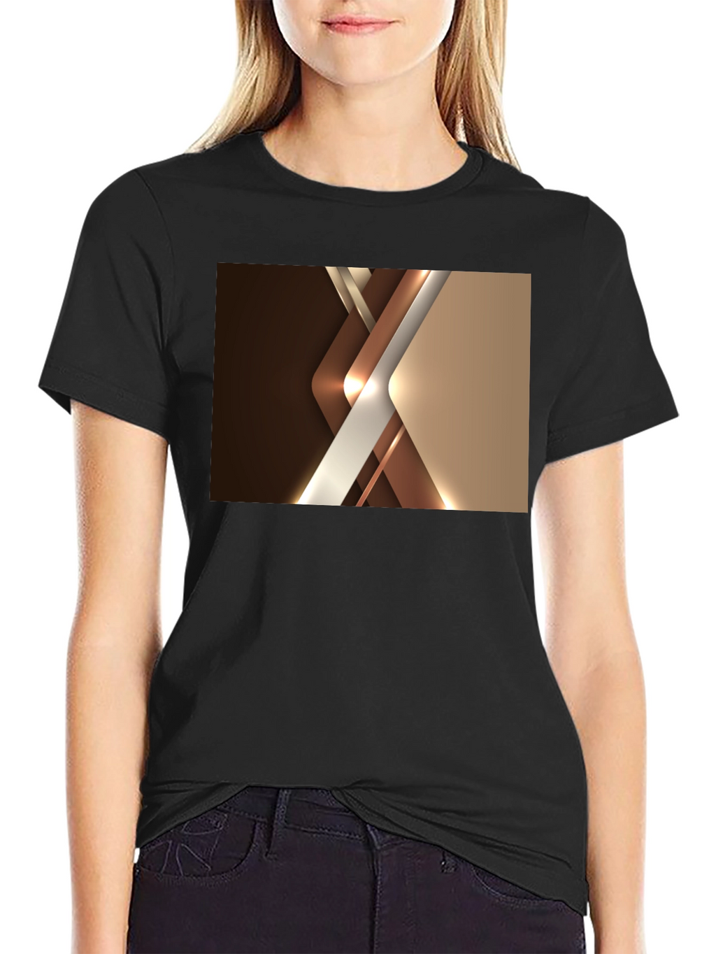 Abstract Geometric Black T-Shirt
