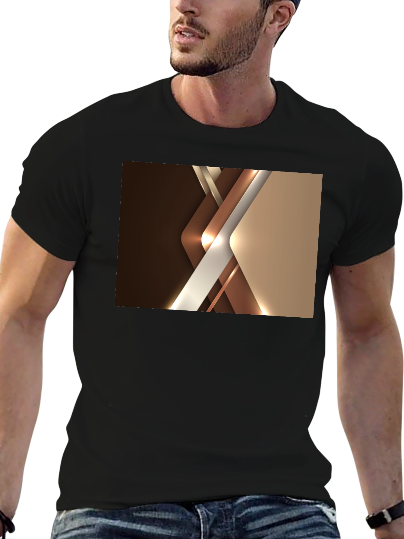 Abstract Geometric Black T-Shirt