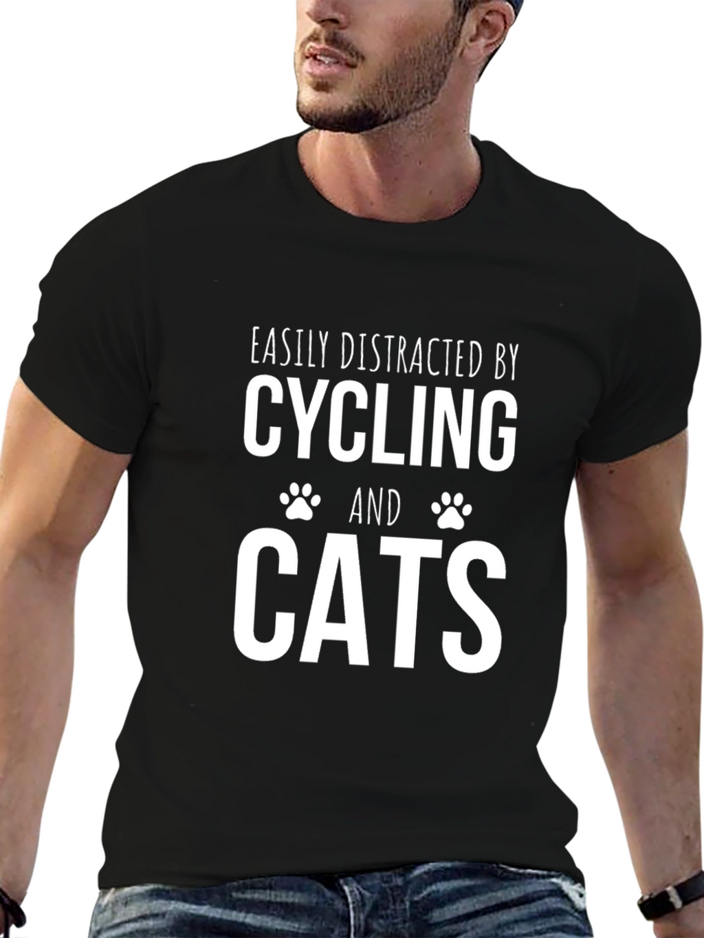 Cycling & Cats T-Shirt: Easily Distracted Tee