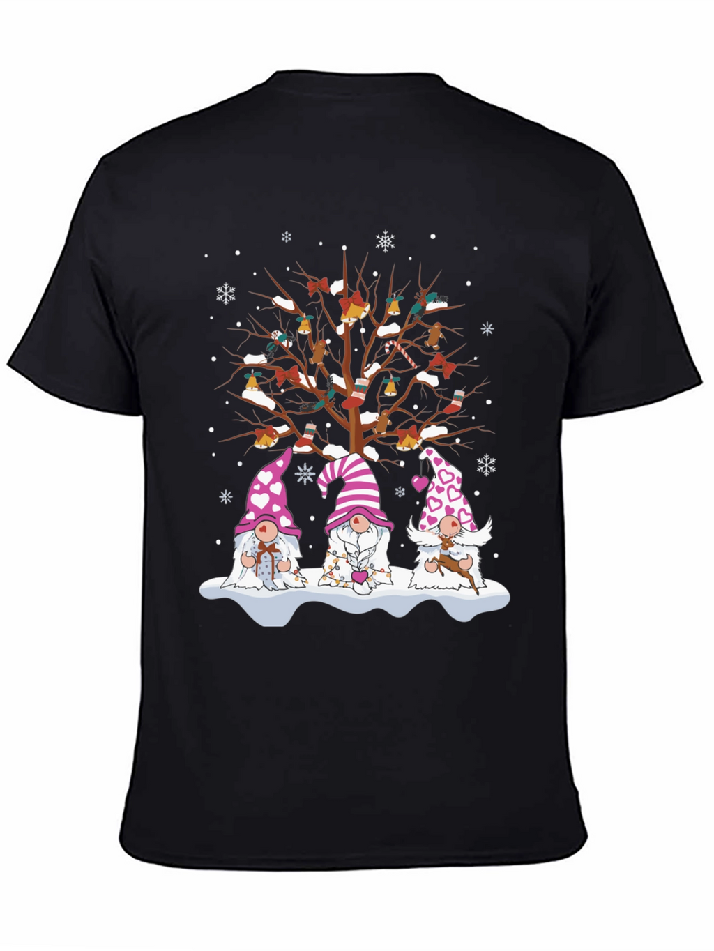 Festive Gnome Tree Graphic Tee - Holiday Style