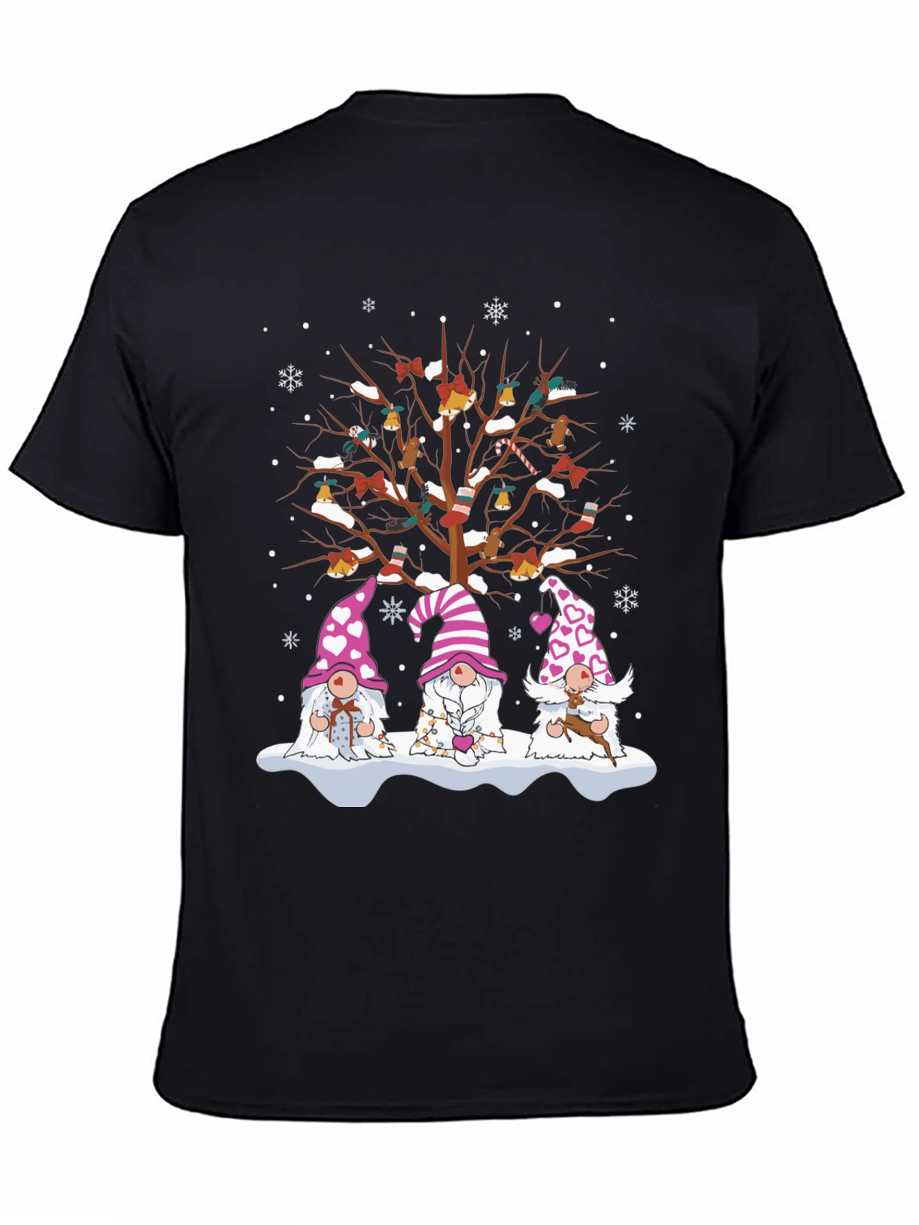 Festive Gnome Tree Graphic Tee - Holiday Style