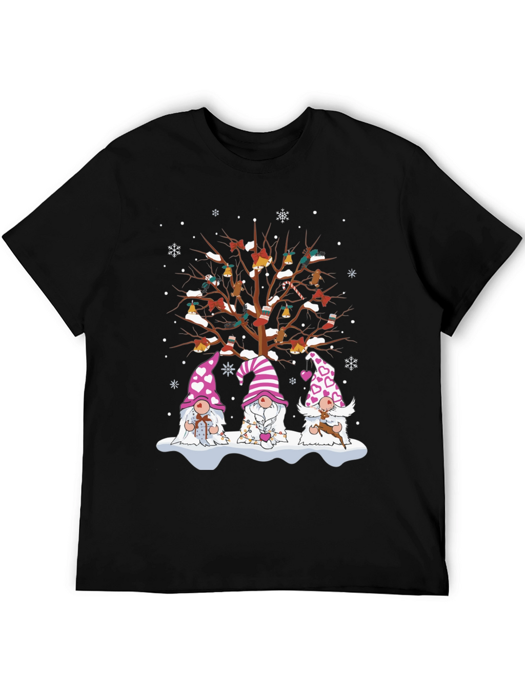 Festive Gnome Tree Graphic Tee - Holiday Style