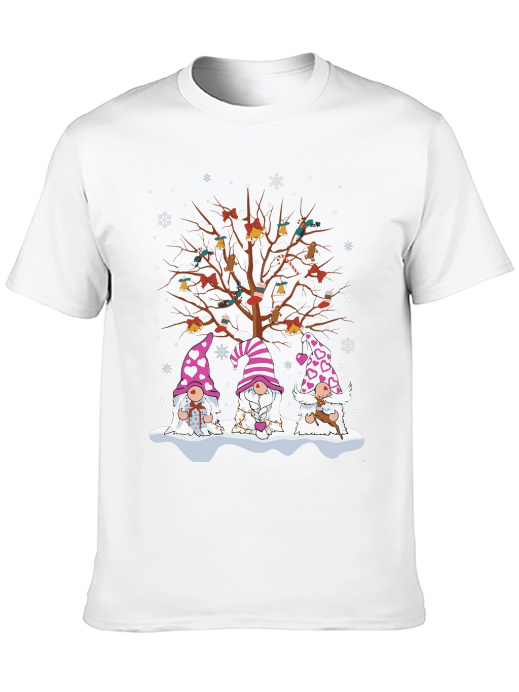Festive Gnome Tree Graphic Tee - Holiday Style