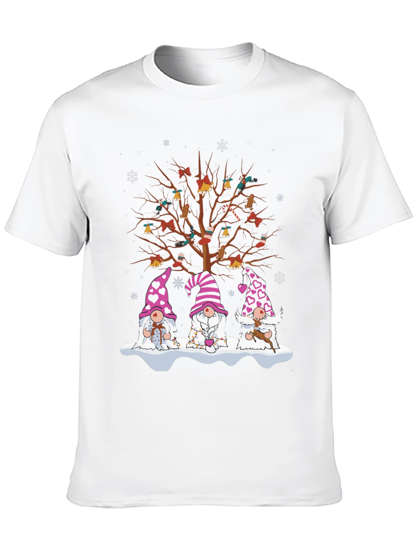 Festive Gnome Tree Graphic Tee - Holiday Style