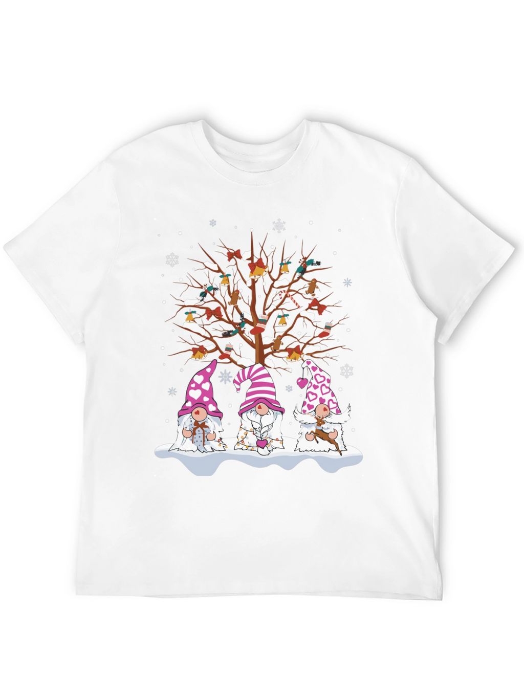 Festive Gnome Tree Graphic Tee - Holiday Style