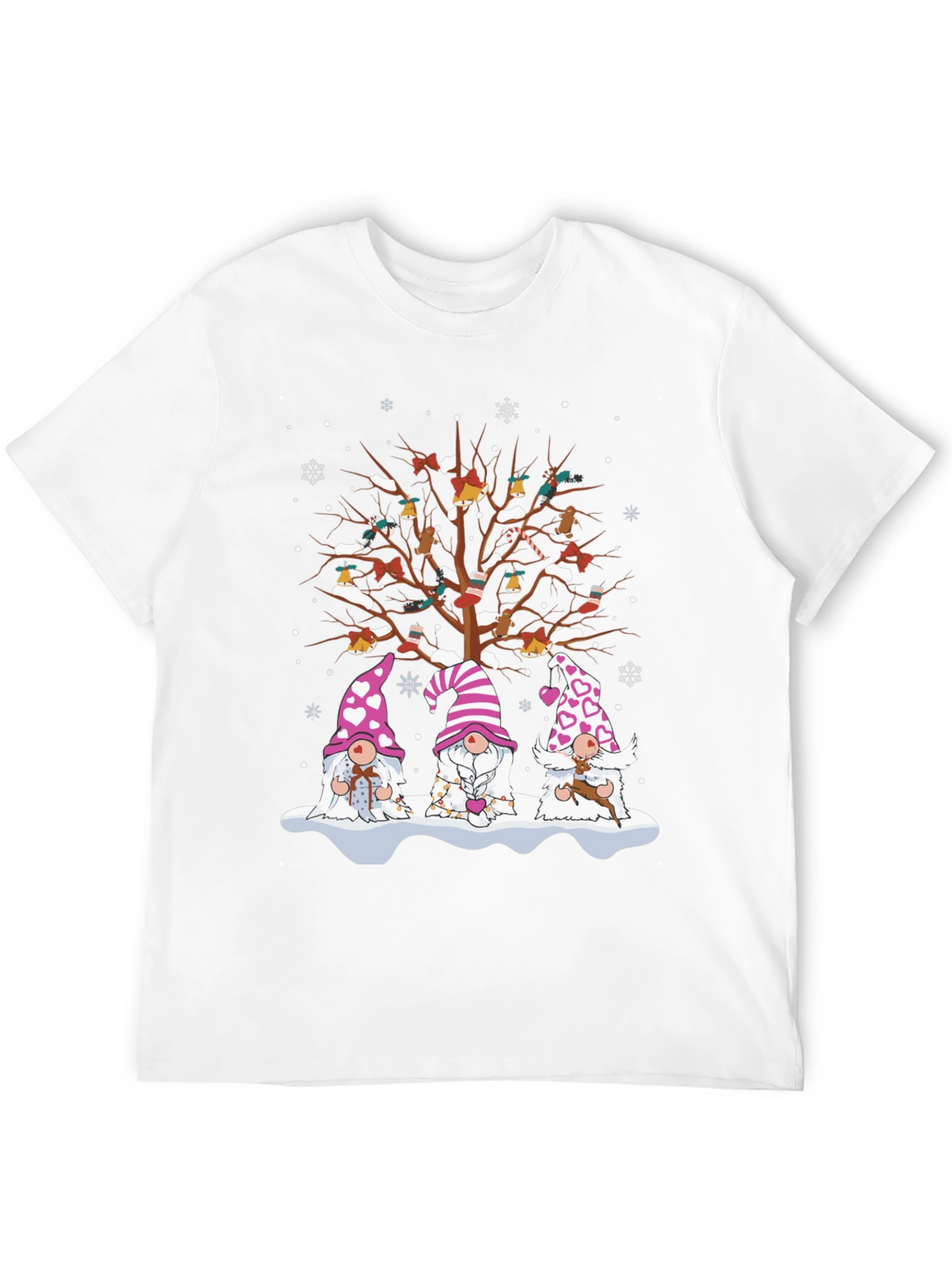 Festive Gnome Tree Graphic Tee - Holiday Style