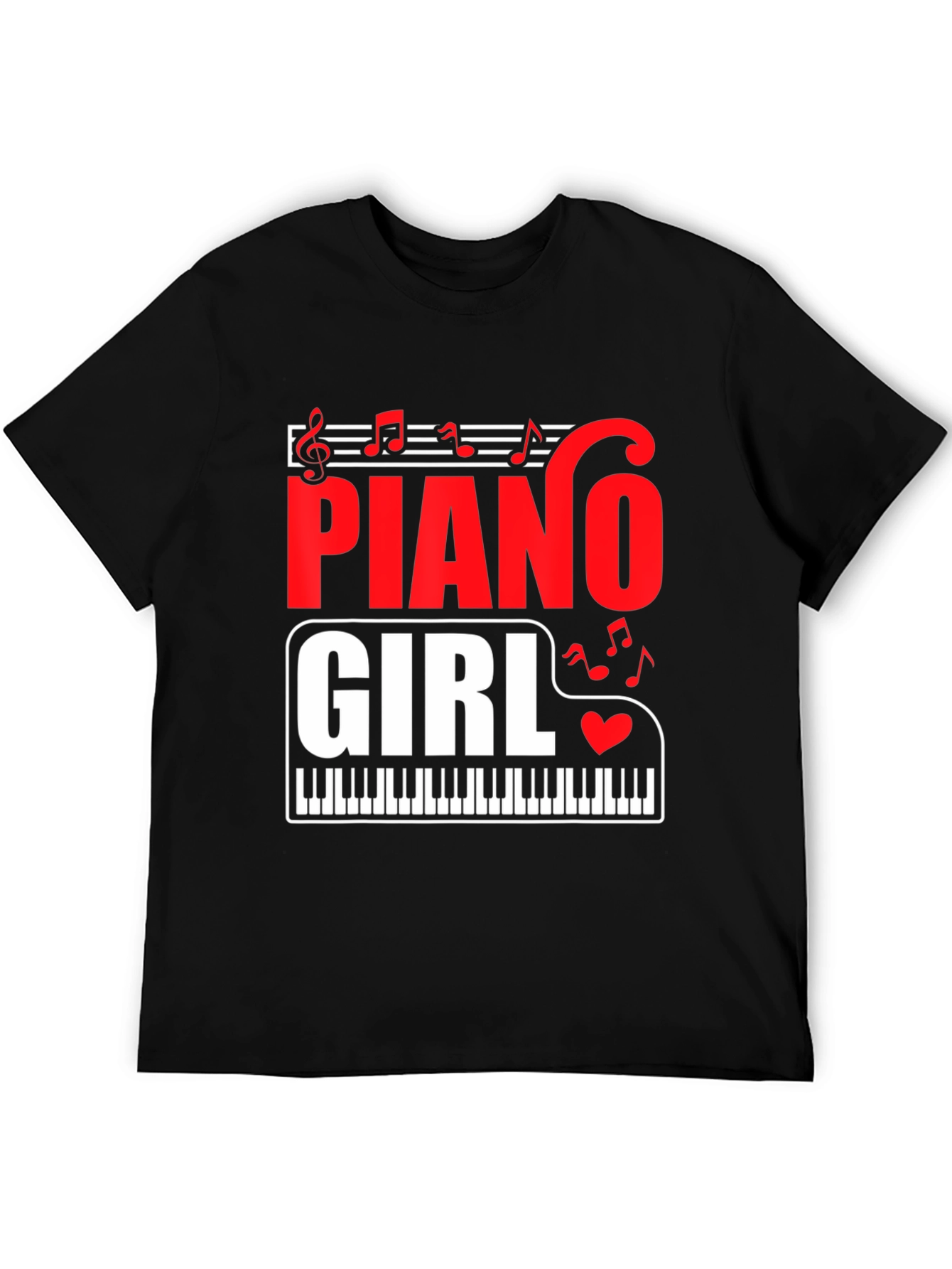 Piano Girl Graphic Tee - Music Lover T-Shirt