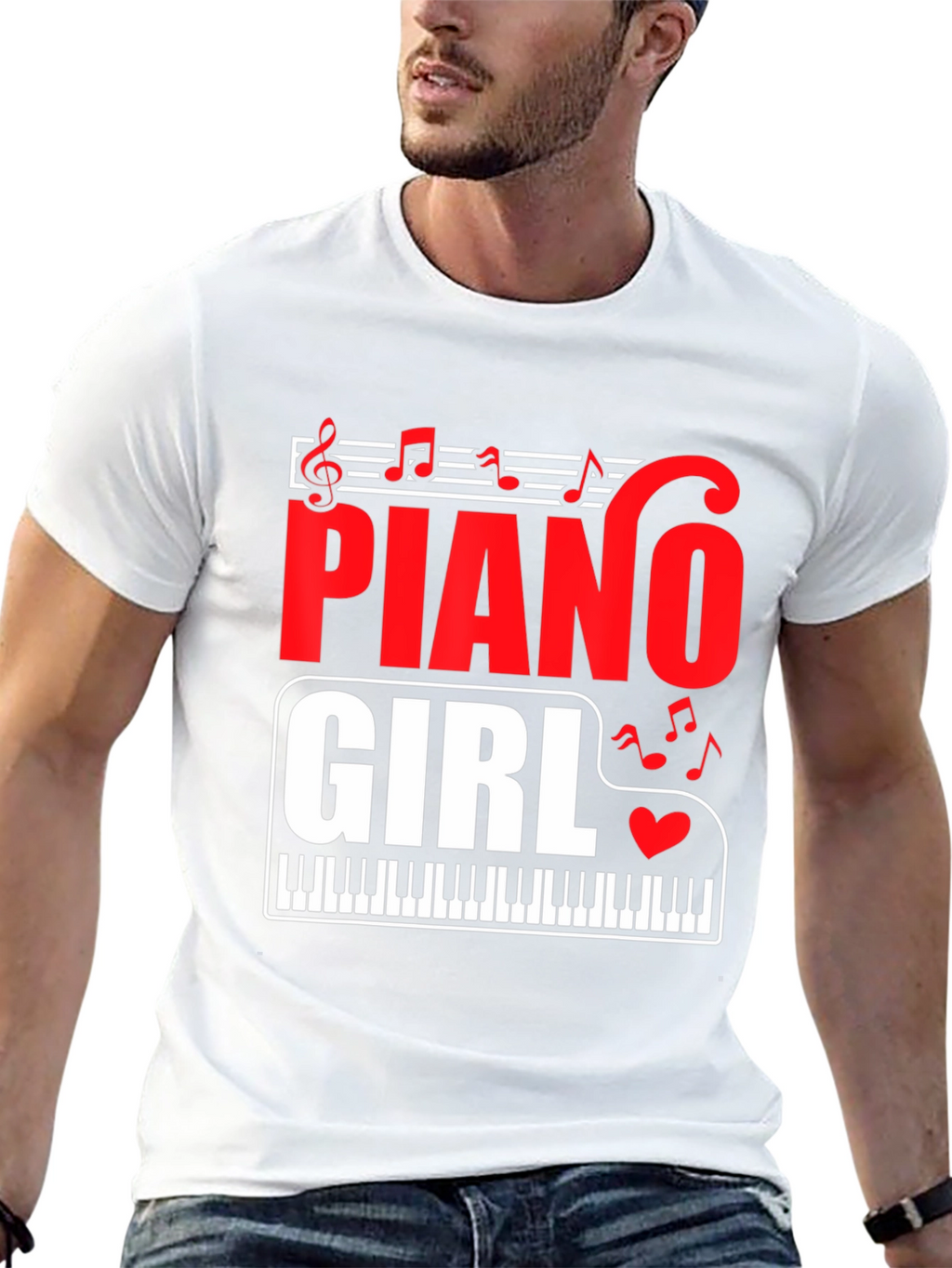 Piano Girl Graphic Tee - Music Lover T-Shirt