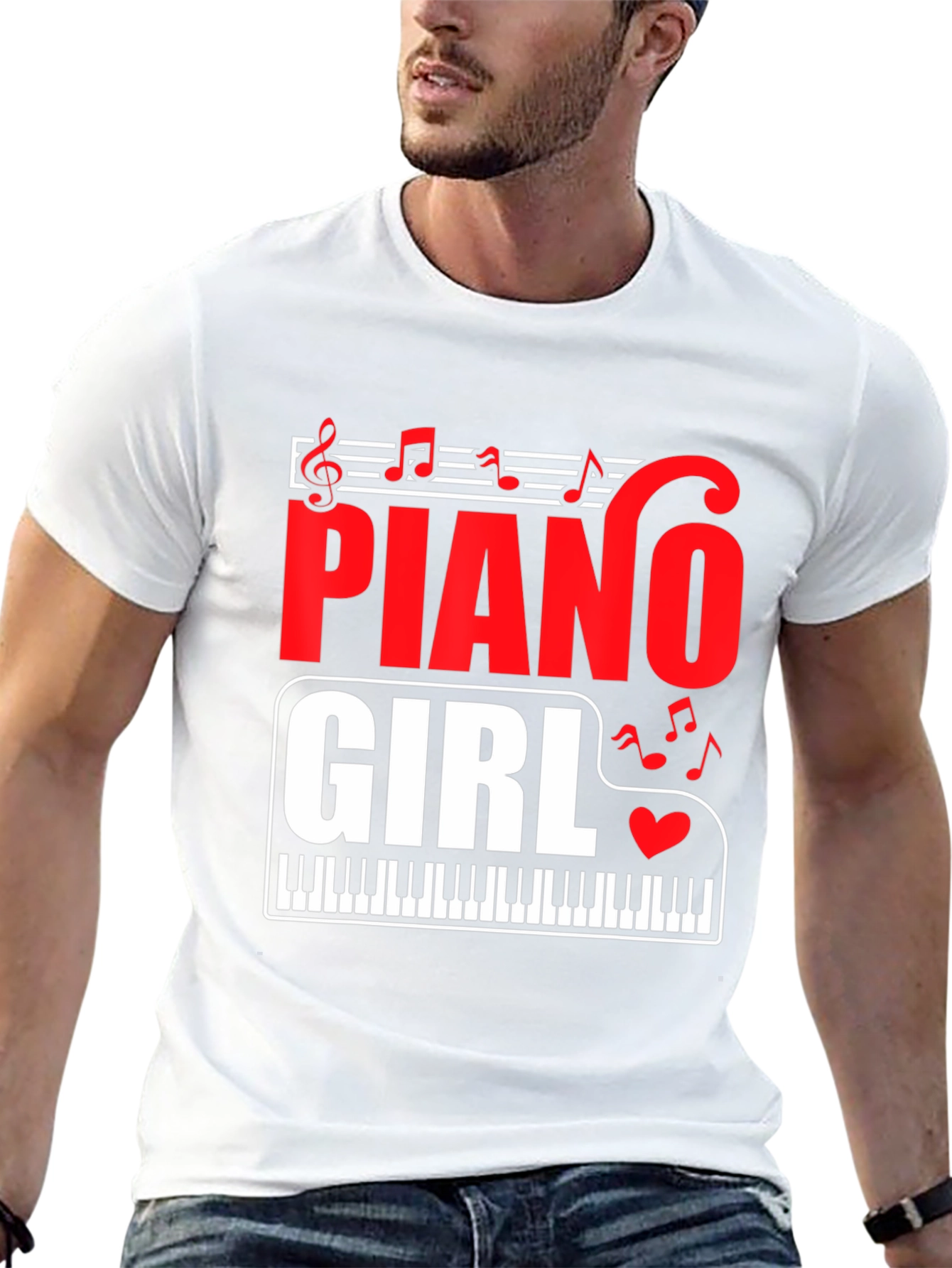 Piano Girl Graphic Tee - Music Lover T-Shirt