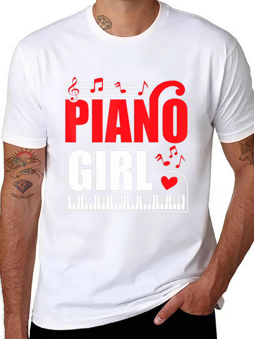 Piano Girl Graphic Tee - Music Lover T-Shirt