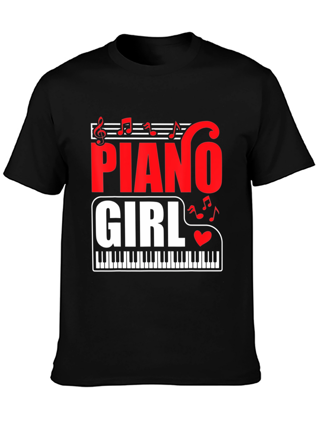 Piano Girl Graphic Tee - Music Lover T-Shirt