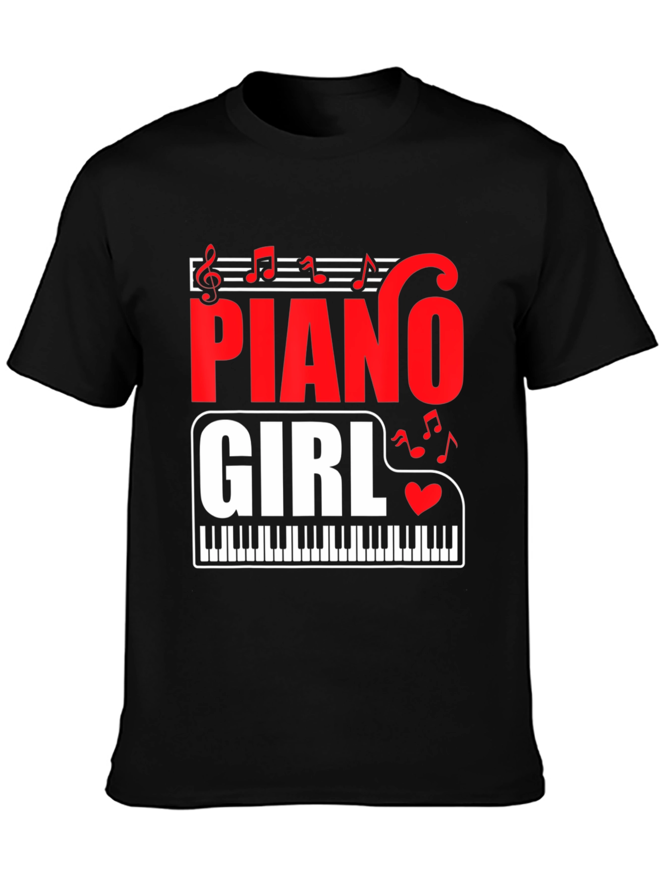 Piano Girl Graphic Tee - Music Lover T-Shirt