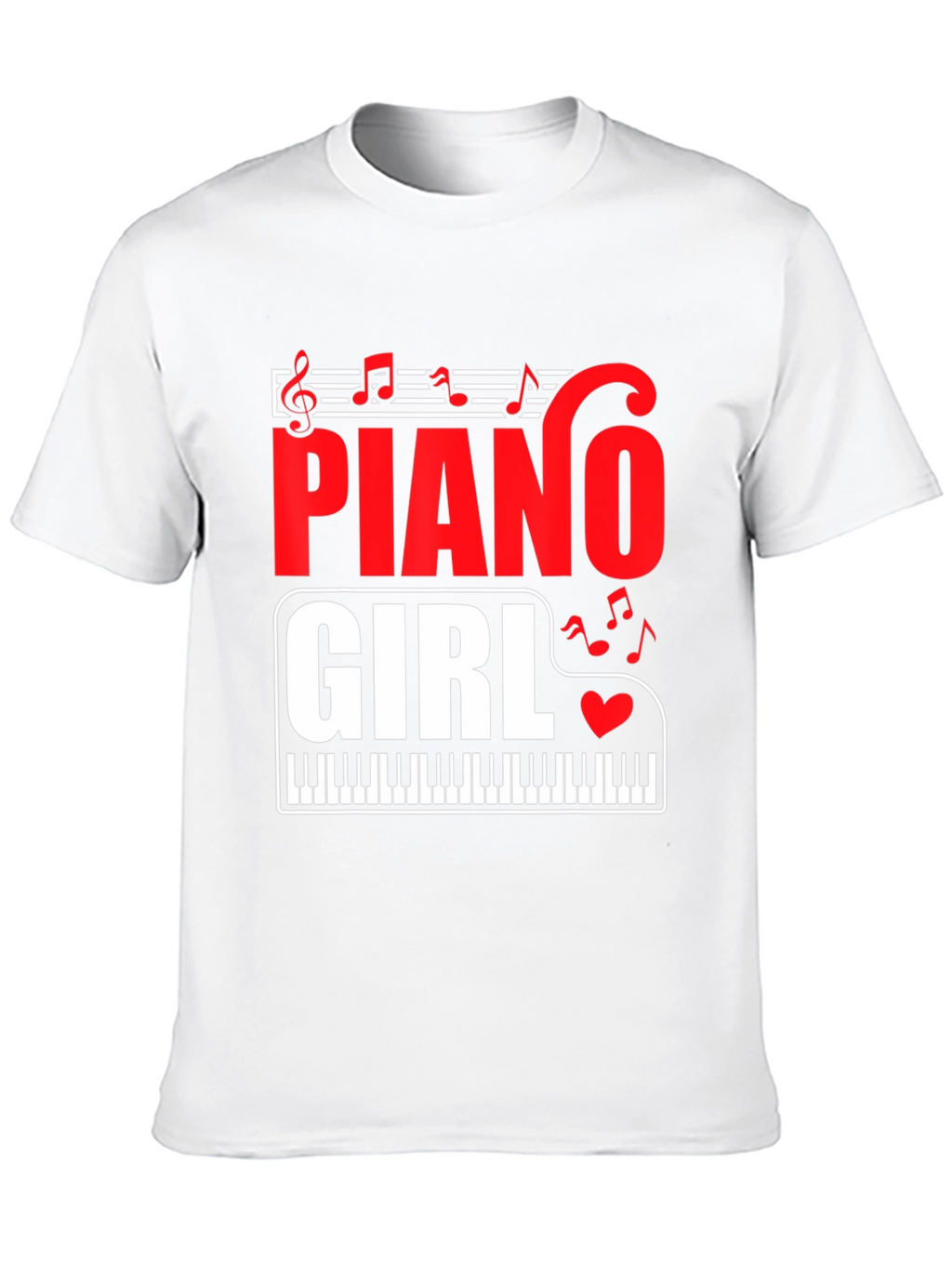 Piano Girl Graphic Tee - Music Lover T-Shirt