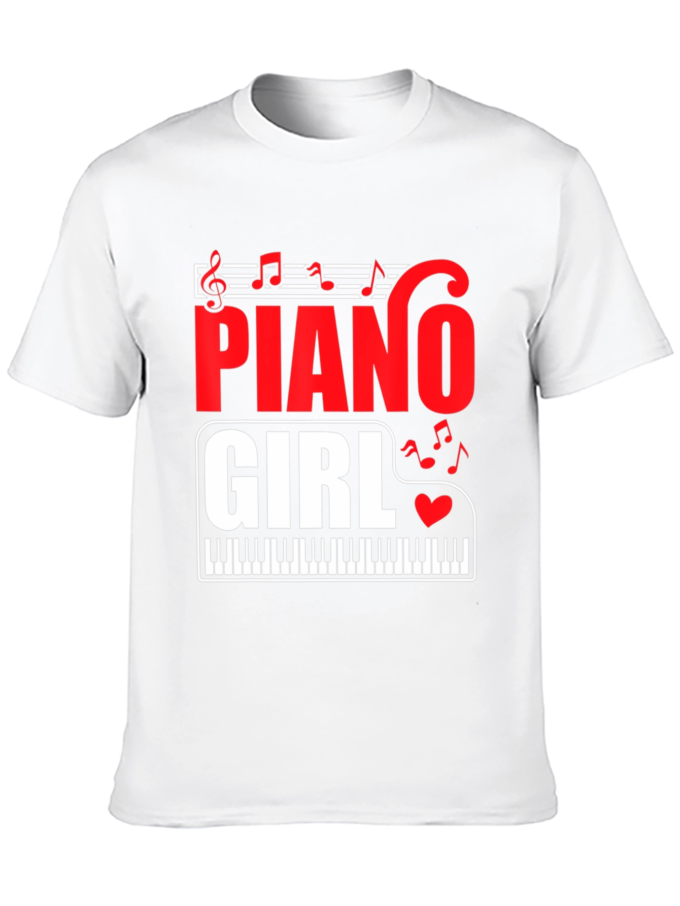 Piano Girl Graphic Tee - Music Lover T-Shirt
