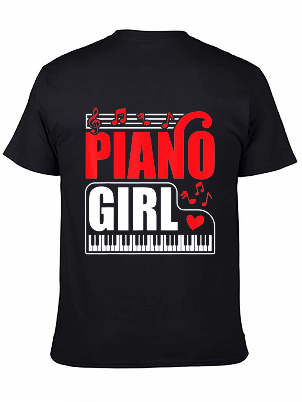 Piano Girl Graphic Tee - Music Lover T-Shirt