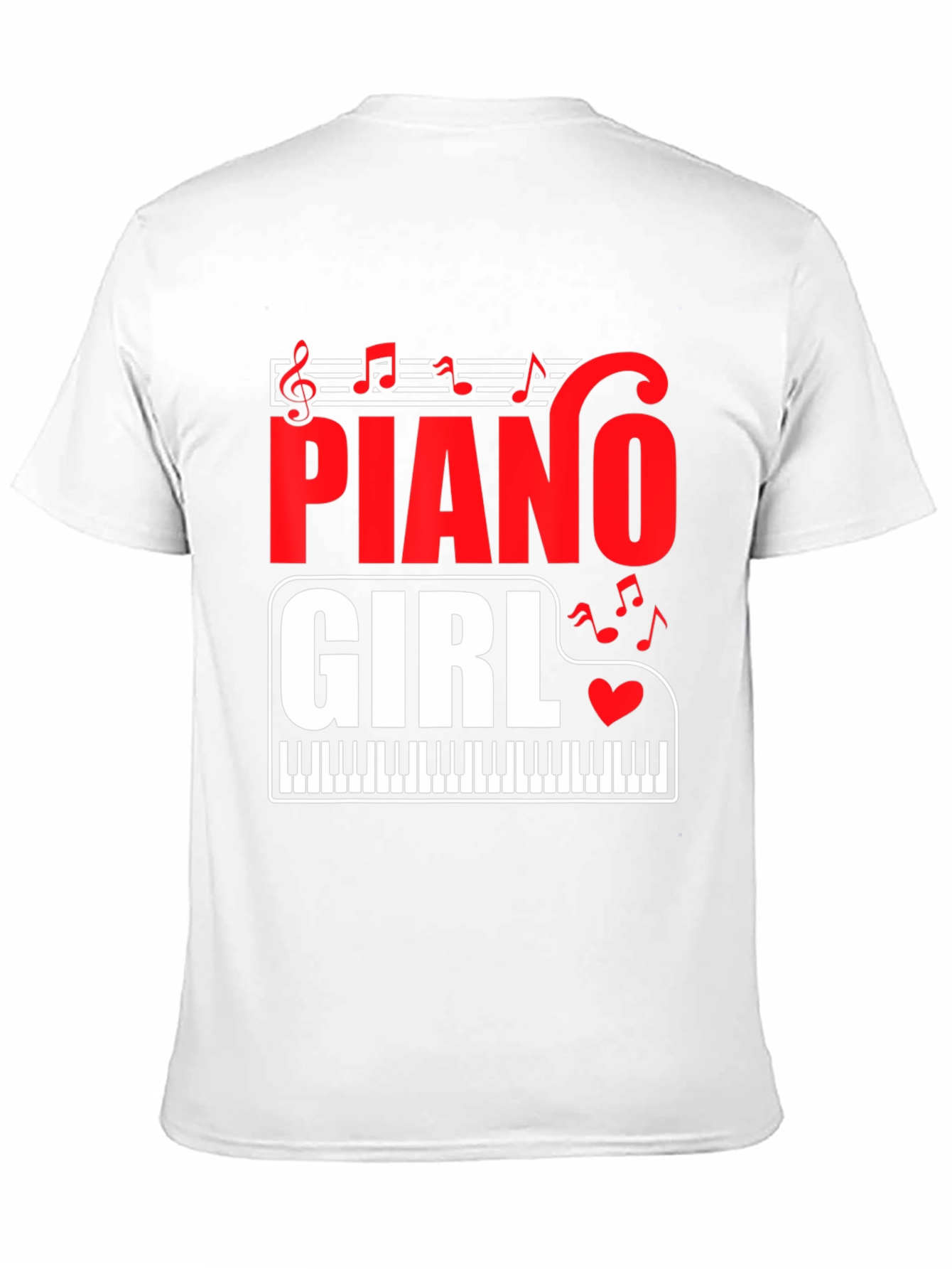 Piano Girl Graphic Tee - Music Lover T-Shirt