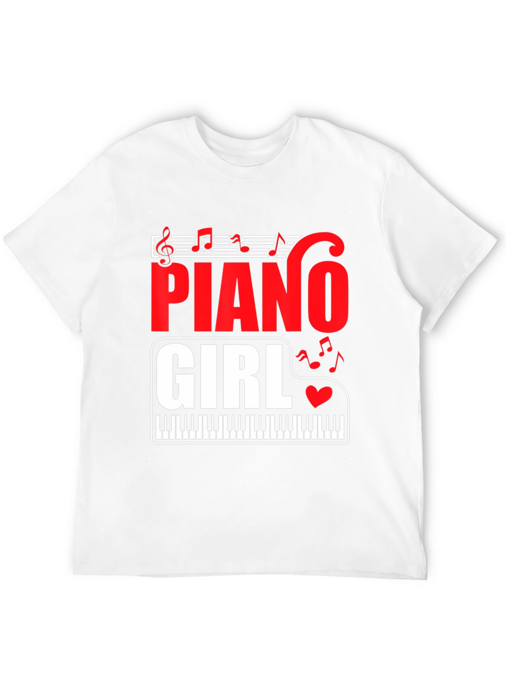 Piano Girl Graphic Tee - Music Lover T-Shirt