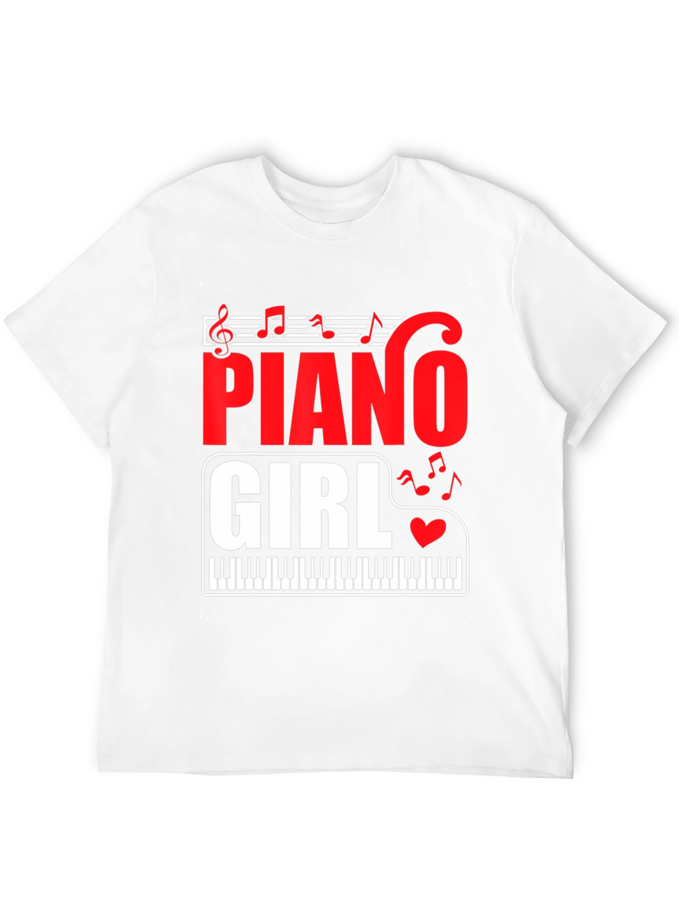 Piano Girl Graphic Tee - Music Lover T-Shirt