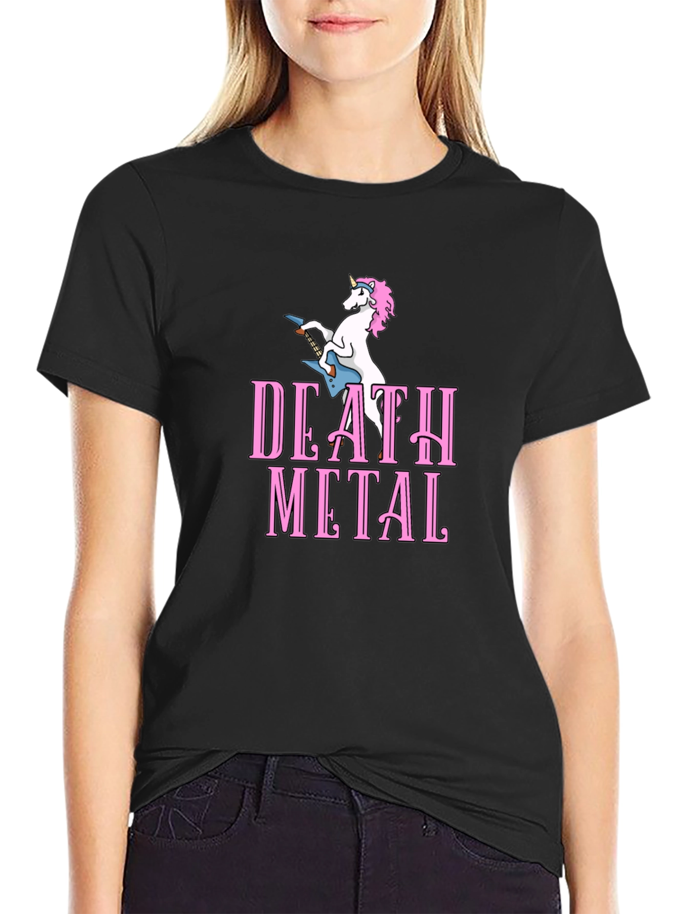 Death Metal Unicorn T-Shirt - Black Cotton Tee
