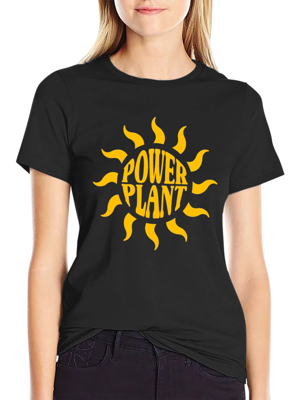 Power Plant Graphic Print Black T-Shirt