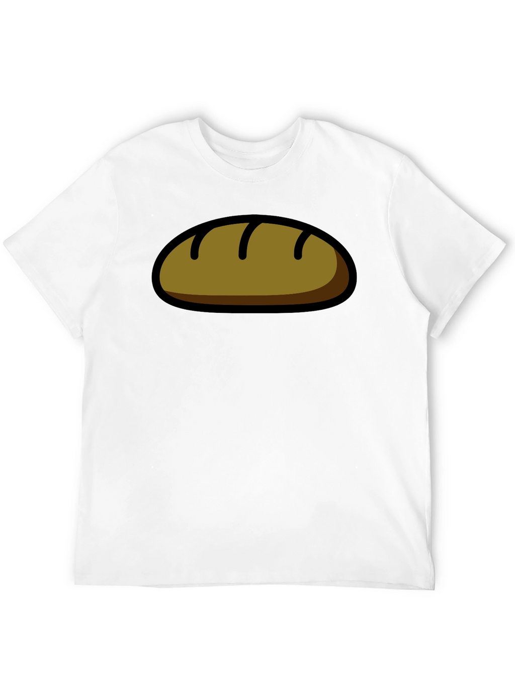 Funny Bread Cartoon Graphic T-Shirt - Black
