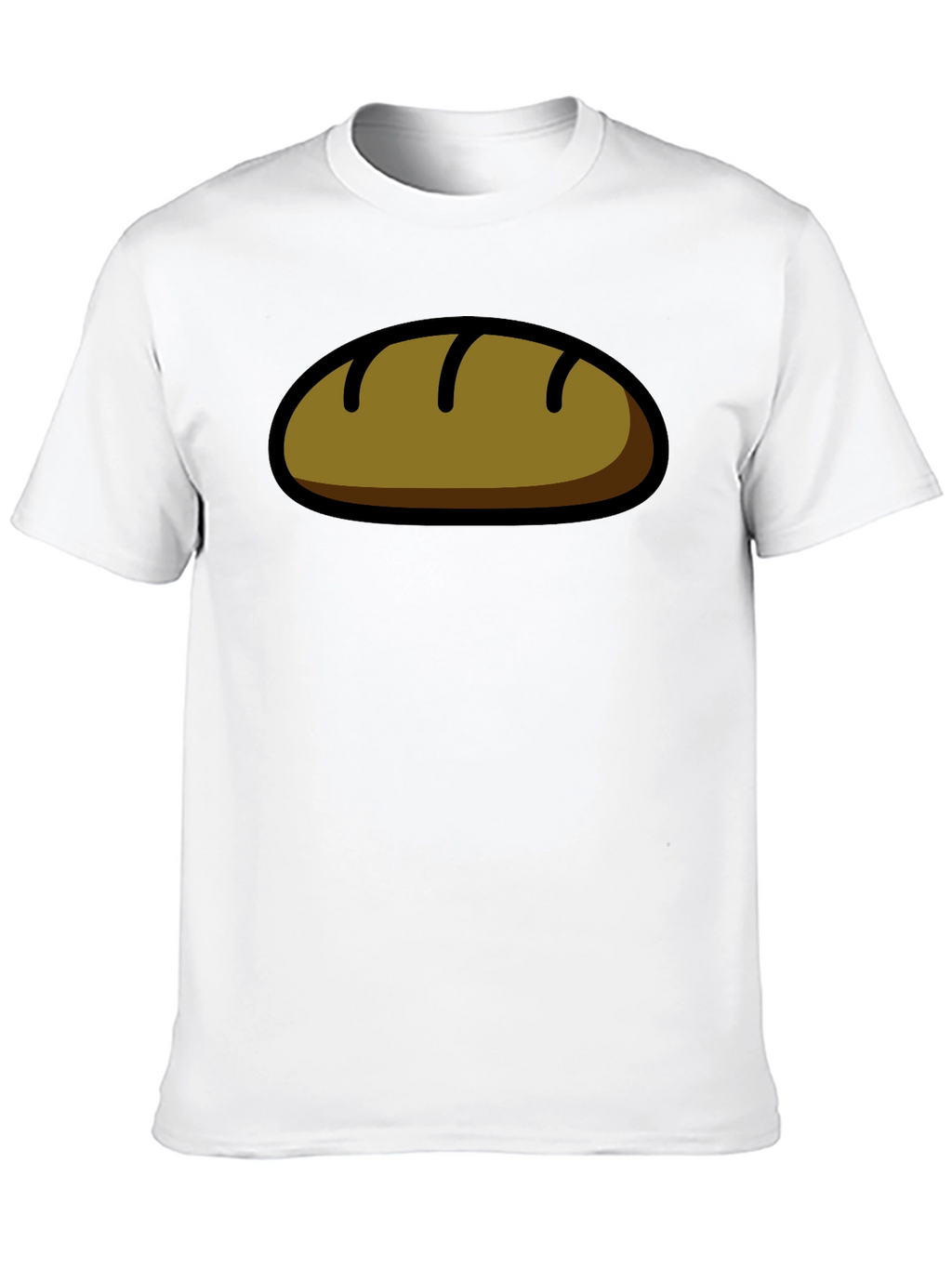 Funny Bread Cartoon Graphic T-Shirt - Black
