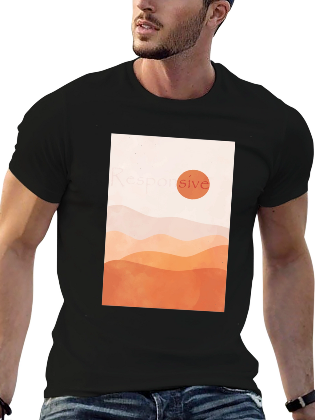 Minimalist Sunset Graphic T-Shirt