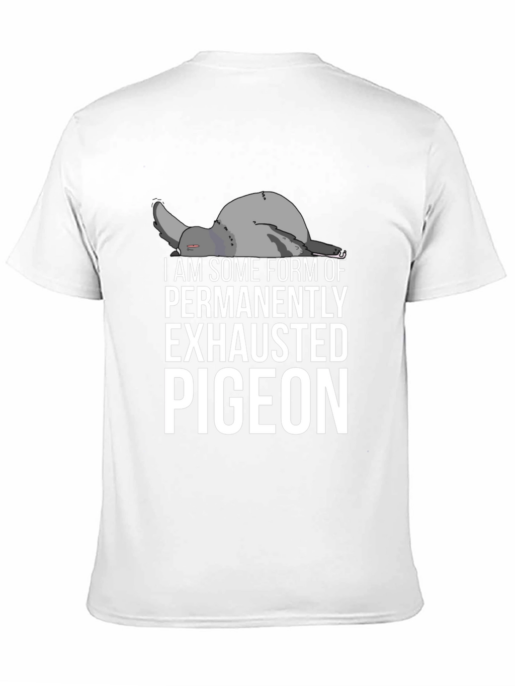 Exhausted Pigeon Graphic Tee - Unisex Black T-Shirt