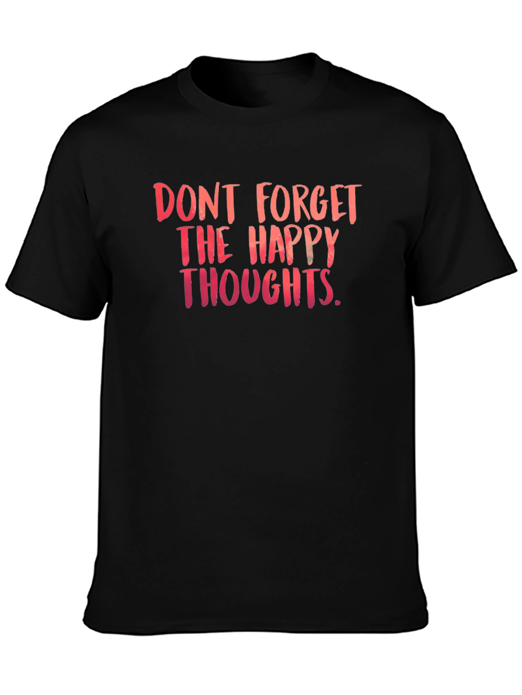 Happy Thoughts T-Shirt - Black Crew Neck Tee