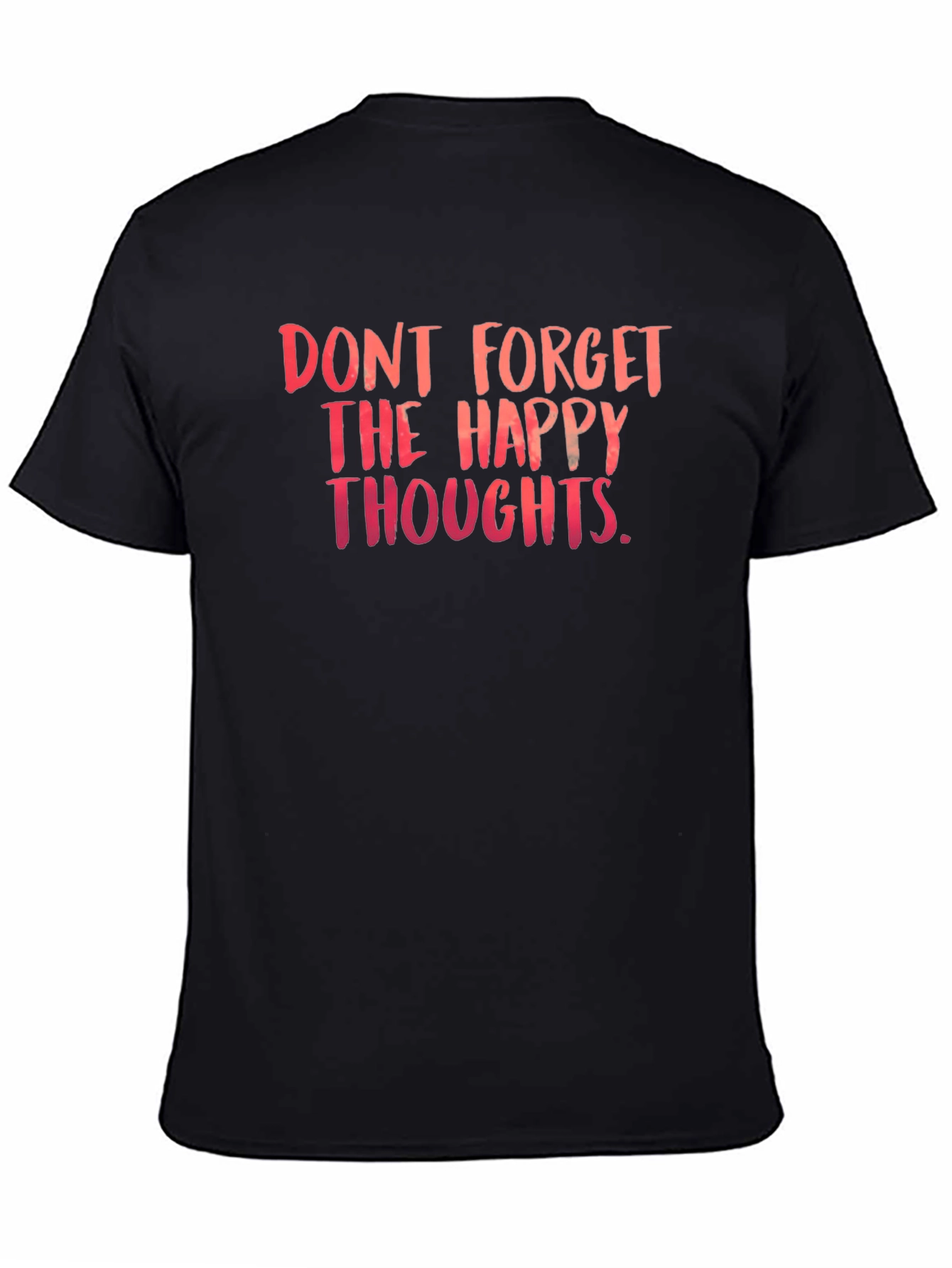 Happy Thoughts T-Shirt - Black Crew Neck Tee