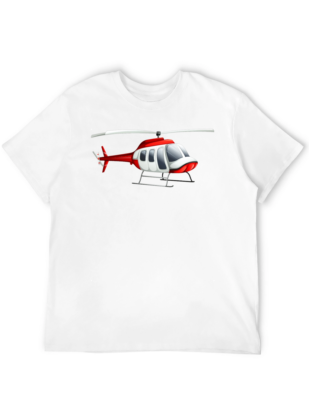 Helicopter Graphic Tee - Black Crew Neck T-Shirt