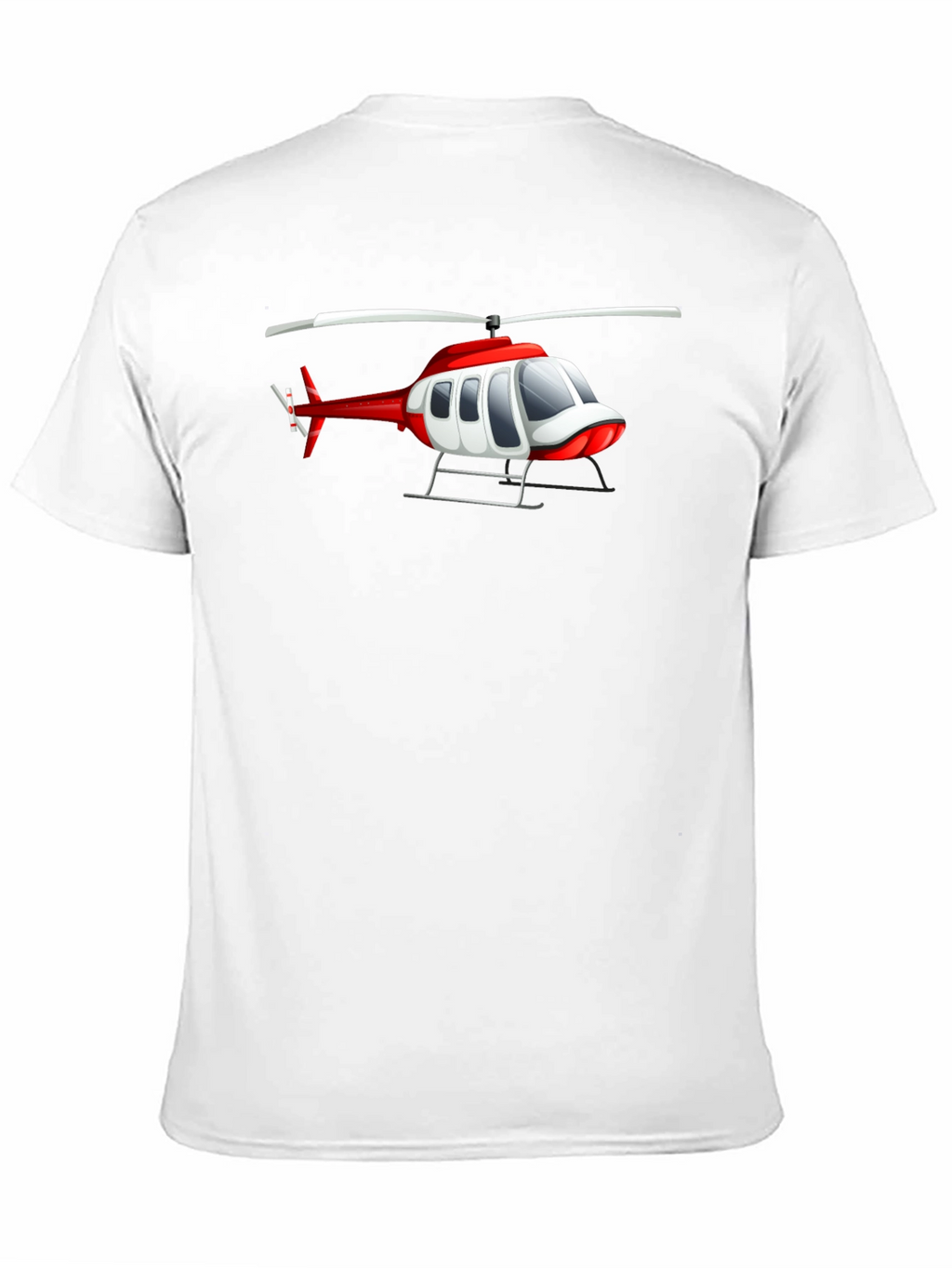 Helicopter Graphic Tee - Black Crew Neck T-Shirt
