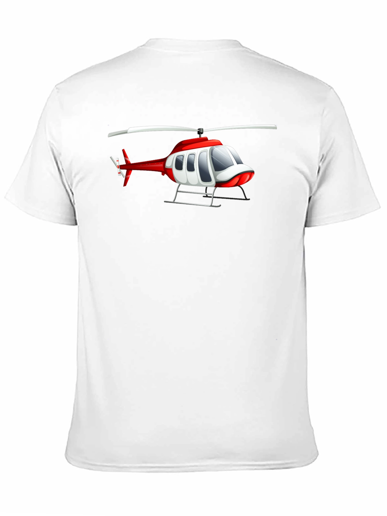Helicopter Graphic Tee - Black Crew Neck T-Shirt