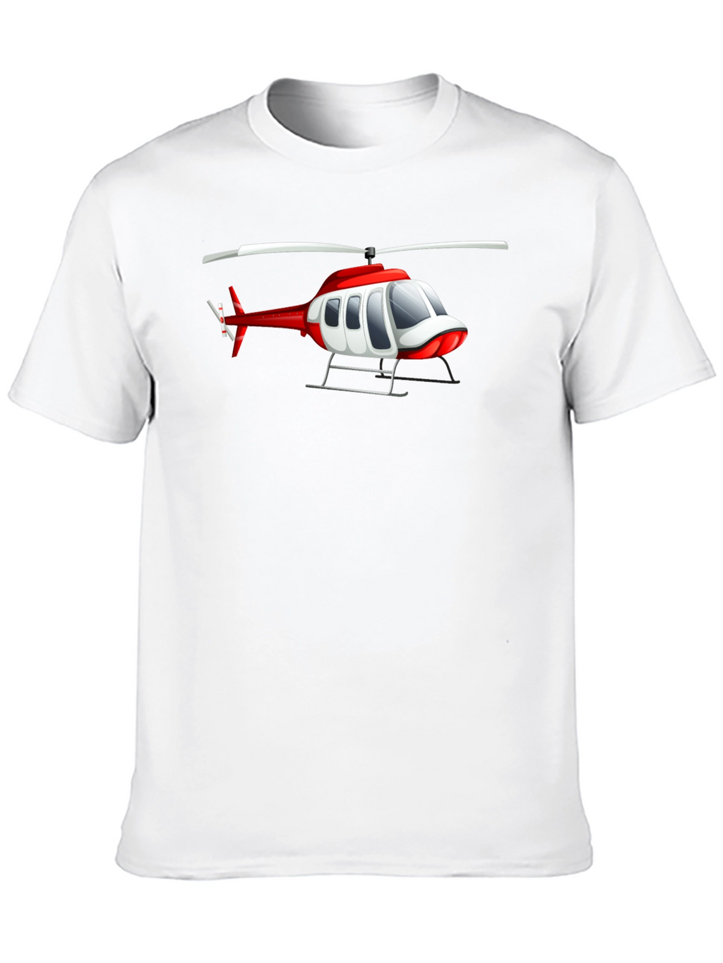Helicopter Graphic Tee - Black Crew Neck T-Shirt