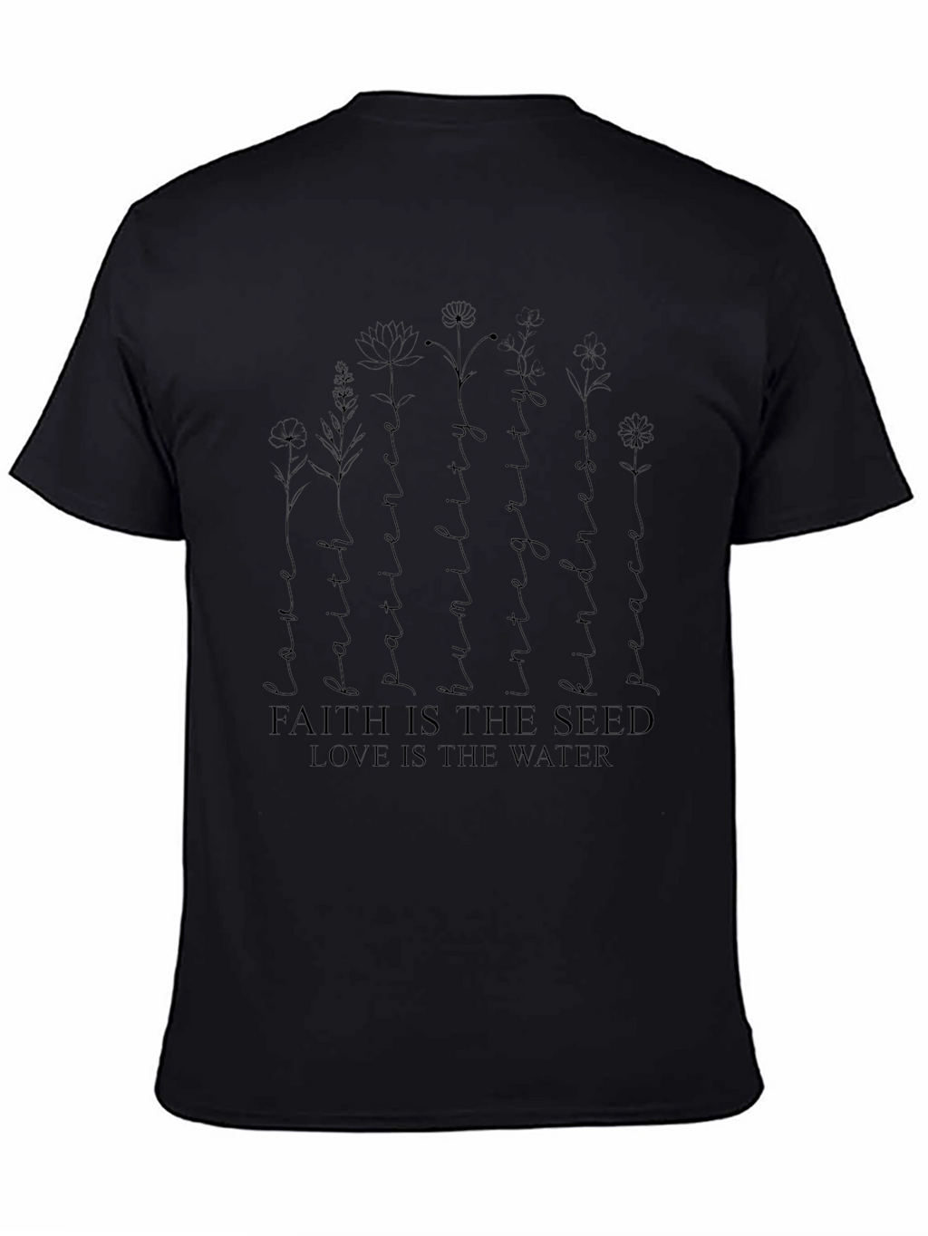 Faith Seed Love Water Graphic Tee - Black
