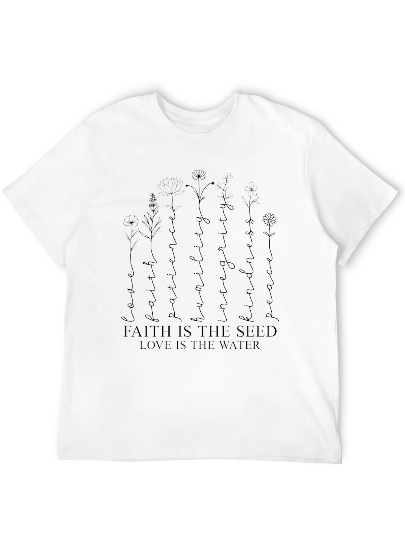 Faith Seed Love Water Graphic Tee - Black